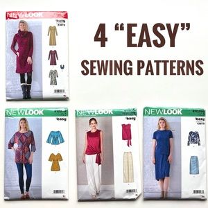 Lot of 4 Recent EASY SEWING PATTERNS New Look R10541 R10279 R10274 R 10286